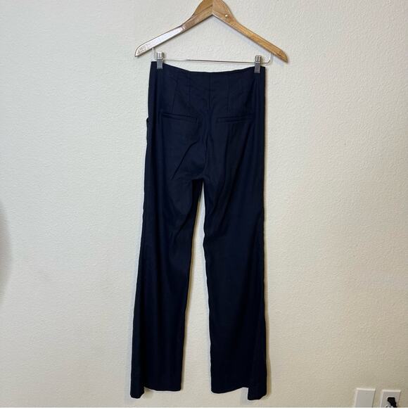 Veronica Beard Komi Linen Blend Flared Pants Center Seam Womens Size 0 - Picture 7 of 8